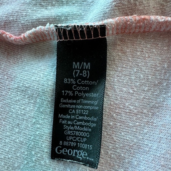 George Girls Striped Towel Dress  Swimsuit Cover Up Size 7/8 - Picture 5 of 5